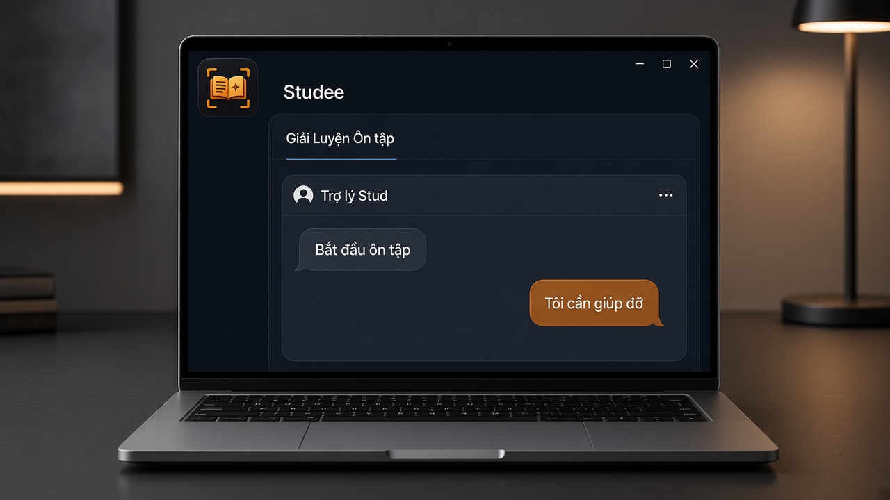Studee trên laptop Windows — luyện tập với trợ lý Stud